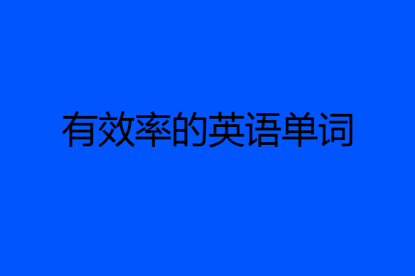 有效率的英语单词