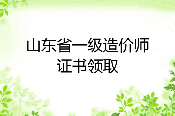 山东省一级造价师证书领取