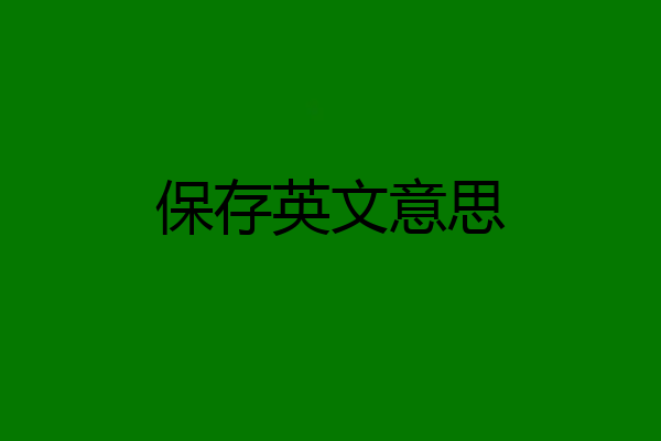 保存英文意思