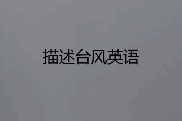 描述台风英语