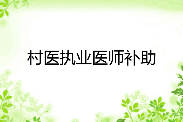 村医执业医师补助