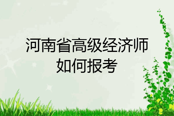 河南省高级经济师如何报考