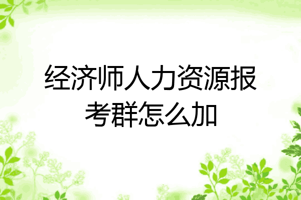 经济师人力资源报考群怎么加