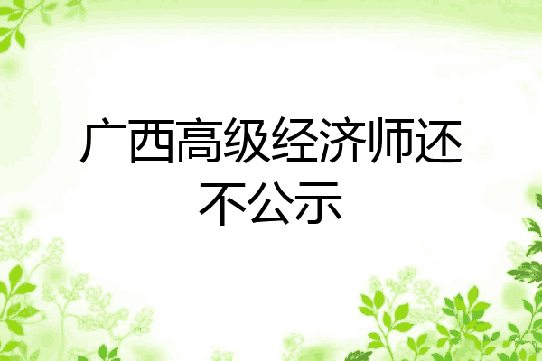 广西高级经济师还不公示