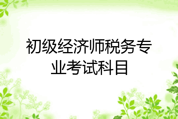 初级经济师税务专业考试科目