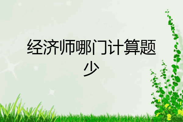 经济师哪门计算题少