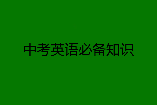 中考英语必备知识