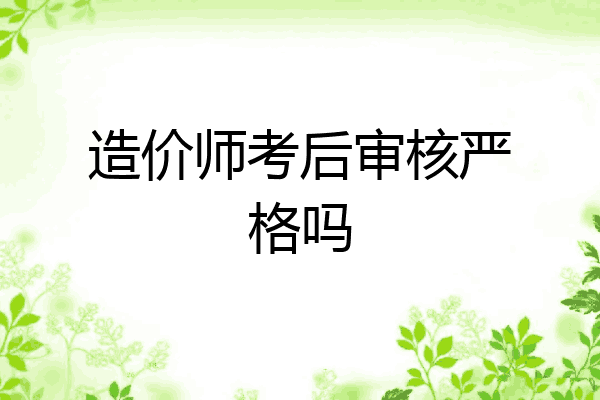 造价师考后审核严格吗