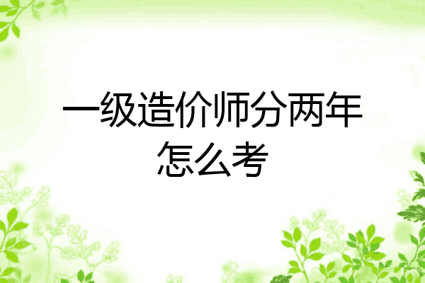 一级造价师分两年怎么考