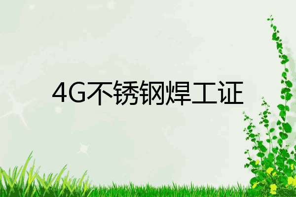 4G不锈钢焊工证