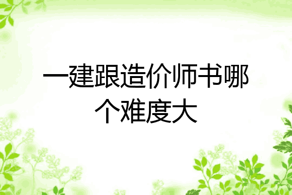 一建跟造价师书哪个难度大