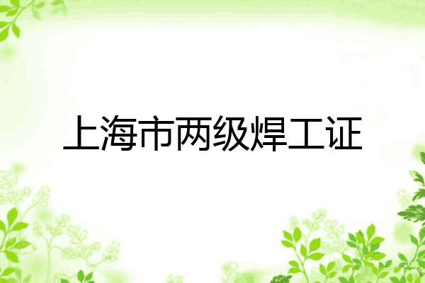 上海市两级焊工证