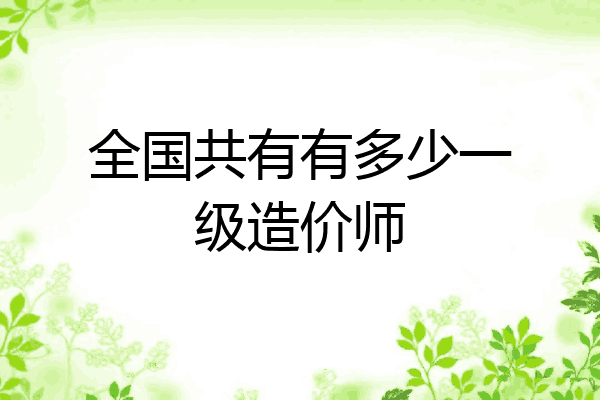 全国共有有多少一级造价师