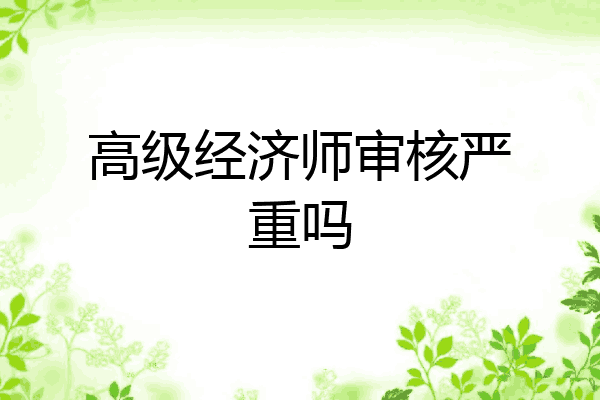 高级经济师审核严重吗