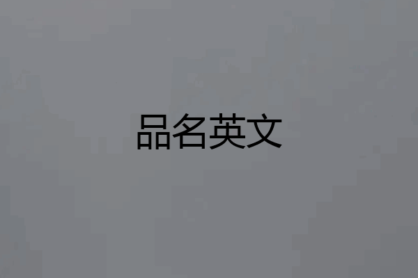 品名英文