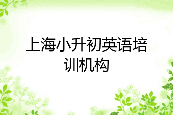 上海小升初英语培训机构