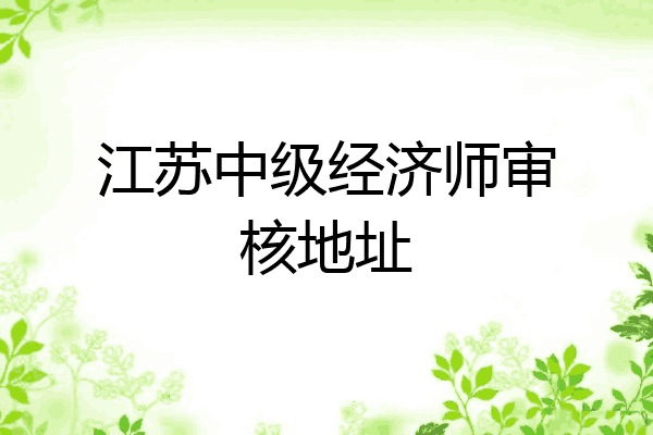 江苏中级经济师审核地址