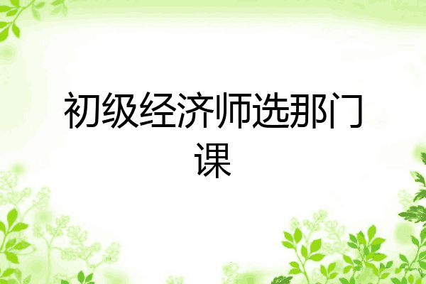 初级经济师选那门课