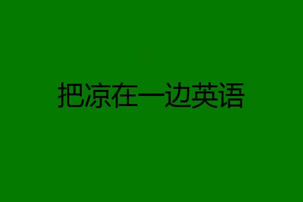 把凉在一边英语