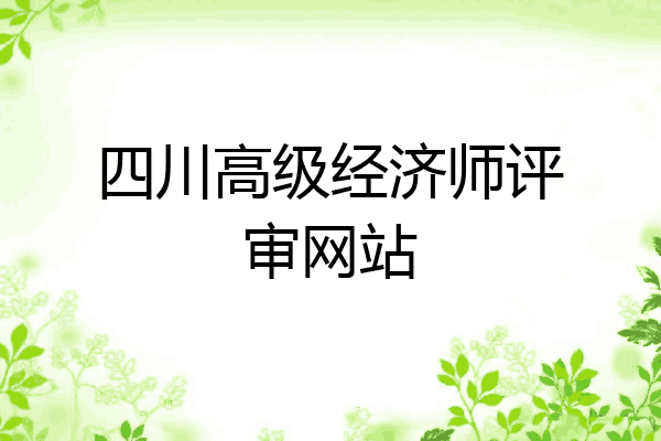 四川高级经济师评审网站
