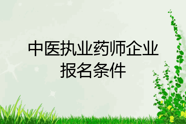 中医执业药师企业报名条件