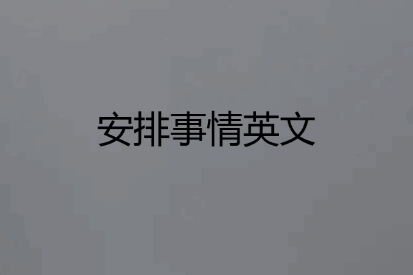安排事情英文