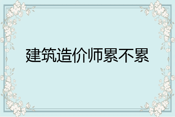 建筑造价师累不累