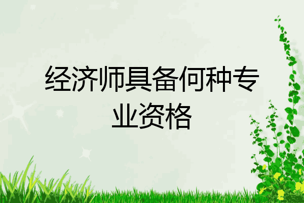 经济师具备何种专业资格