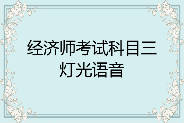 经济师考试科目三灯光语音