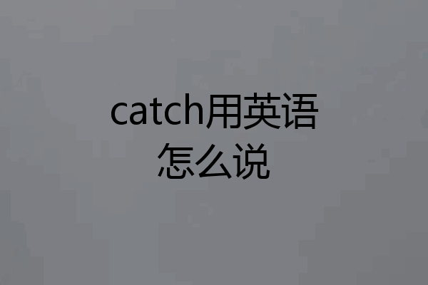 catch用英语怎么说