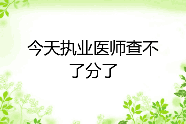 今天执业医师查不了分了