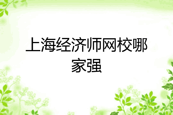上海经济师网校哪家强