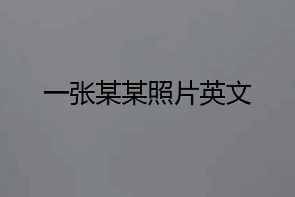 一张某某照片英文