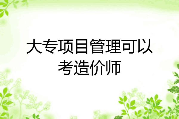 大专项目管理可以考造价师
