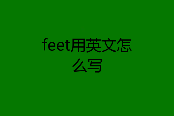 feet用英文怎么写