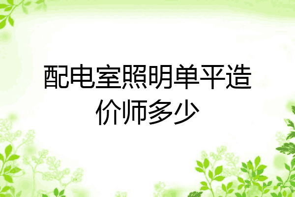 配电室照明单平造价师多少