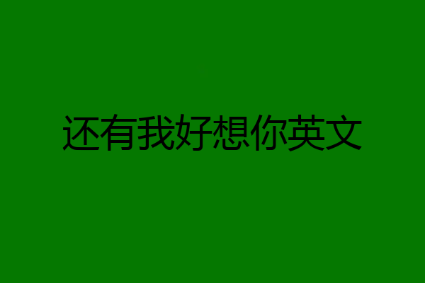 还有我好想你英文