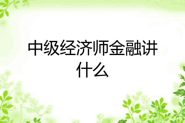 中级经济师金融讲什么