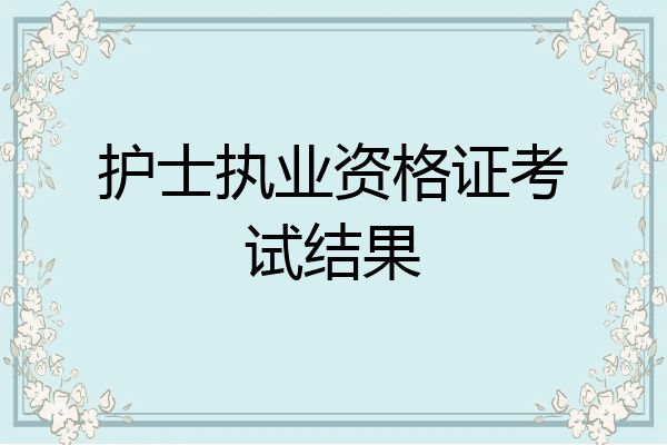 护士执业资格证考试结果