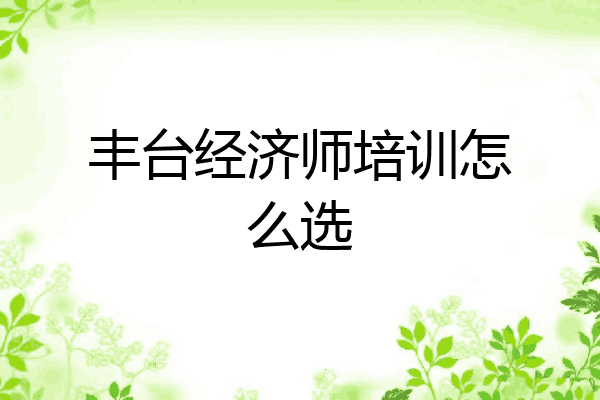 丰台经济师培训怎么选