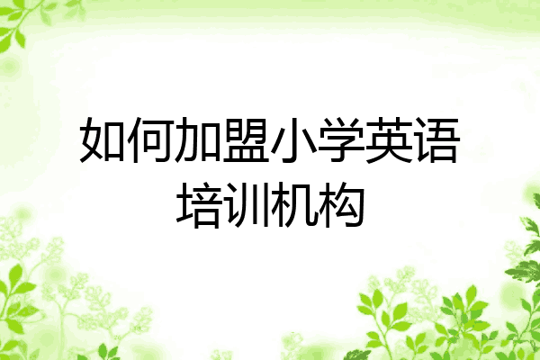 如何加盟小学英语培训机构