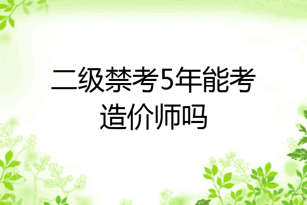 二级禁考5年能考造价师吗