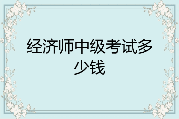 经济师中级考试多少钱