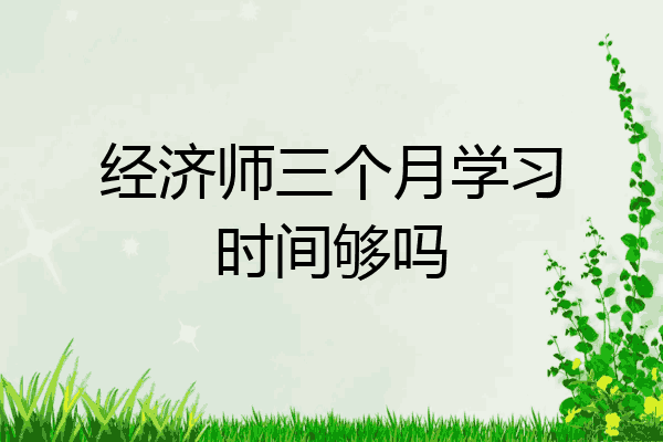 经济师三个月学习时间够吗