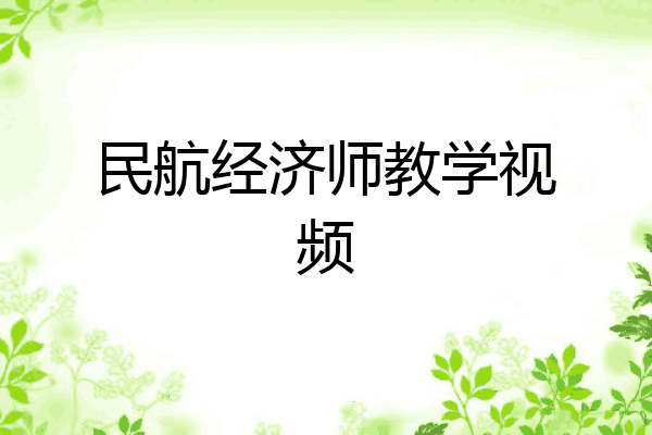 民航经济师教学视频