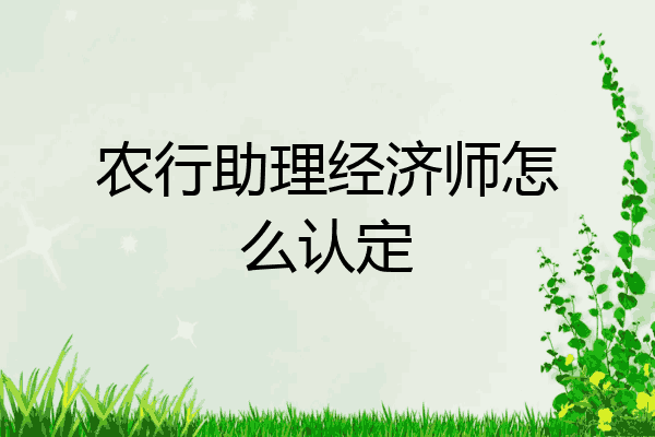 农行助理经济师怎么认定