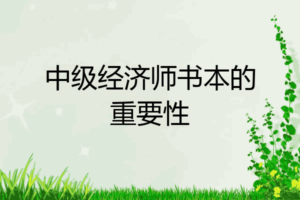中级经济师书本的重要性
