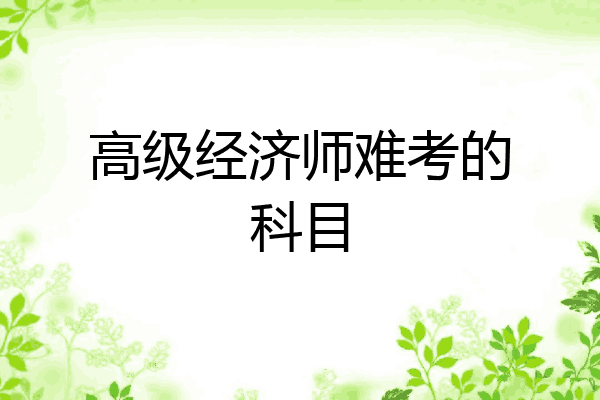 高级经济师难考的科目