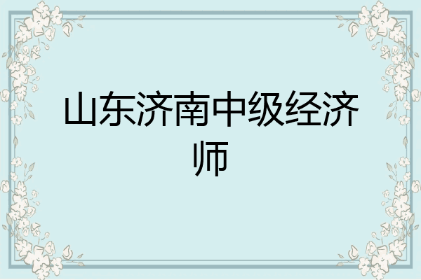 山东济南中级经济师