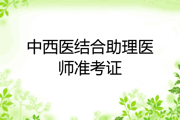 中西医结合助理医师准考证